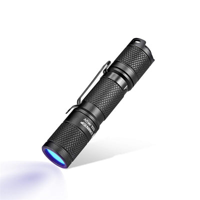 LinkMejor Tool AA 2.0 365nm UV Flashlight with 14500 Battery Purple Light Mini Portable Torch Medical Test Light