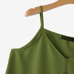 LinkMejor Womens Spaghetti Strap Camisole Summer Tank Tops V Neck Casual Slip Blouse Streetwear