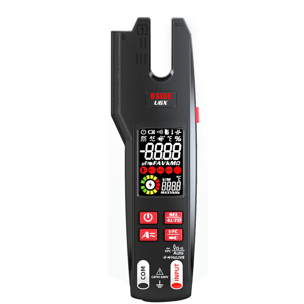 LinkMejor U6X Digital Clamp Meter Multifunctional Testing Device 0-620V with Infrared Temperature Sensing Diode Measurement Compact Ideal for Electrical Troubleshooting and Repair
