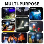 LinkMejor Rechargeable Headlamp With Blue Red Light Headlight LED Headlamp Outdoor Camping Fishing Forehead Flashlight Night Head Lamp