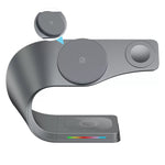 4 in 1 Wireless Magnetic Charger Metal Shell Fast Wireless Charging Station Stand Dock for Smart Phone for iPhone 17 17Pro 16 15 Pro Max for SAMSUNG for XIAOMI for Apple Watch for Airpods
