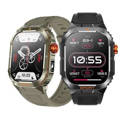 LinkMejor D16 2.01-Inch HD Screen Strong Flashlight 35 Days Battery Life Heart Rate Blood Pressure Blood Oxygen Monitor Sleep Monitoring Breathing Exercise Multi-sport Modes IP68 Waterproof Smart Watch