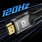 8K@60Hz HD Cable HD2.1 to HD Cable 48Gbps 4K@120Hz Ultra High Speed HD Cord Compatible with PS5/Xbox/TV/Monitor