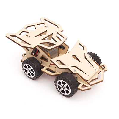 Wooden 4WD Racing Car Model Assembly Kit DIY Children's Science Experiment Education Puzzle Toy Student Technology Small Production