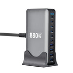 [GaN Tech] Bakeey YMX-880W 880W 10-Port USB PD Charger 4USB-A+6USB-C PD QC Fast Charging Desktop Charging Station EU Plug for iPhone 17 17 Pro 16 15 14 Pro Max for Huawei Mate XTs for SAMSUNG for XIAOMI for OPPO