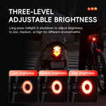 LinkMejor R3 Smart Brake Sensing Bike Taillight 4 Lighting Modes IPX6 Waterproof Type-C Rechargeable Vibration Sensor Bicycle Rear Light