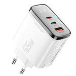 [GaN Tech] ESSAGER ES-CD56 65W 3-Port USB PD Charger USB-A+2USB-C PD3.2/3.0 QC2.0/3.0/4.0 AFC AVS PPS SCP FCP Fast Charging Wall Charger Adapter EU Plug for iPhone 17 17 Pro 16 Pro Max 15 14 for Huawei Mate XTs for OPPO for Xiaomi