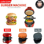 Comfook 600W Electric Hamburger Maker Multi-Layer Design Anti-Scald Easy Cooking Sandwich Burger Maker with Rotating Cooking Plate for Home Kitchen Breakfast