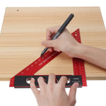 LinkMejor 200mm Aluminum Alloy Carpenter Square Triangle Ruler Woodworking Precision Hole Positioning Square