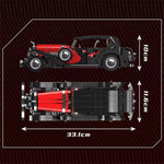 Mould King 10114 Technical Car Toys The Red Vintage Car Building Block Assembly Oldtime Car Brick Set Kids Christmas Gift