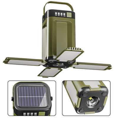 IPRee Portable Solar Camping Lantern LED Rechargeable Outdoor Hanging Tent Lamp Folding LED  With Hook Emergency Camping Light