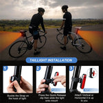 LinkMejor Bike Taillight 650mAh Battery USB Rechargeable Red LED Bright Rear Light Waterproof Easy to Install Bicycle Light for Safety Cycling