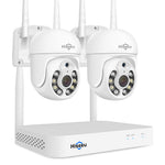 Hiseeu WK-2HD205 2 Cameras 5MP WiFi CCTV PTZ Camera Security System Kit 10CH NVR Recorder AI Motion Tracking IP Camera Set Video Surveillance System EU Plug