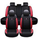 5 Seats Universal Car Seat Covers Deluxe PU Leather Seat Cushion Full Set Cover