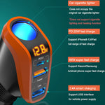 LinkMejor 12/24V Car Lighter Charger Universal Fast Charging 66W QC3.0 USB PD20W Type-C Power Supply Socket Adapter 4in1 with LCD Display for Driver RTV SUV MPV