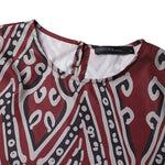 LinkMejor Womens Ethnic Long Dress Vintage Floral Casual Holiday Long Sleeve O-Neck Maxi Dress