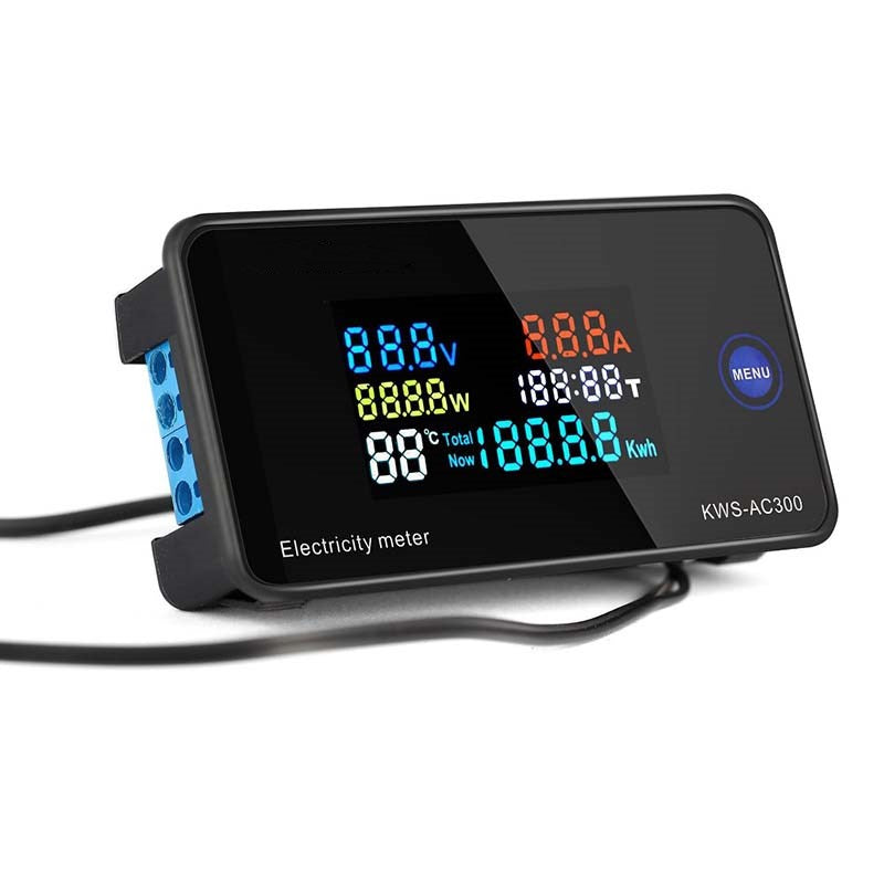 LinkMejor AC 50~300V 20A/100A Digital Electricity Meter Voltmeter Ammeter With CT Power Current Voltage Temperature Measurement
