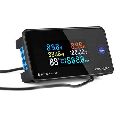 LinkMejor AC 50~300V 20A/100A Digital Electricity Meter Voltmeter Ammeter With CT Power Current Voltage Temperature Measurement