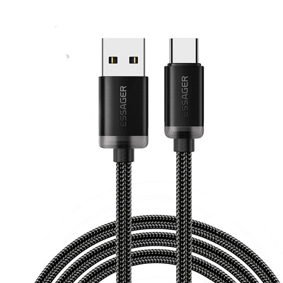 LinkMejor ES-X60 3A USB-A to Type-C Cable QC3.0 AFC FCP Fast Charging Data Transmission Copper Core Line 1M/2M Long for iPhone 16 15 15 Plus for Huawei Mate XT for Samsung Galaxy Z Flip6 for Xiaomi MIX Fold4