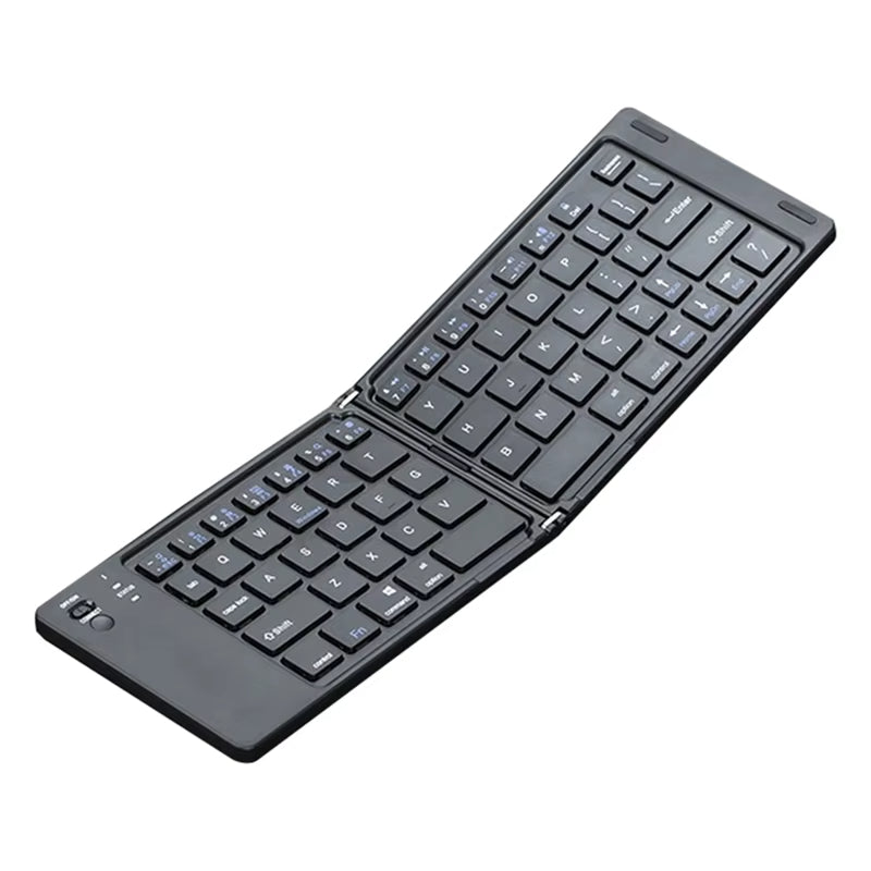 Two-Fold bluetooth Keyboard Magnetic Closure Portable Mini bluetooth Keyboard Rechargeable for Office Keyboard Laptop