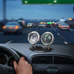 2 in 1 Car Ornaments Compass with Thermometer Direction Dashboard Ball for Cars Trucks SUVs