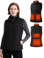 Auxo 5-Zone Heated Vest for Women with Battery Pack Included, Lightweight Windproof Waterproof Winter Warm 3 Heat Settings Electric Sleeveless Top Clothing