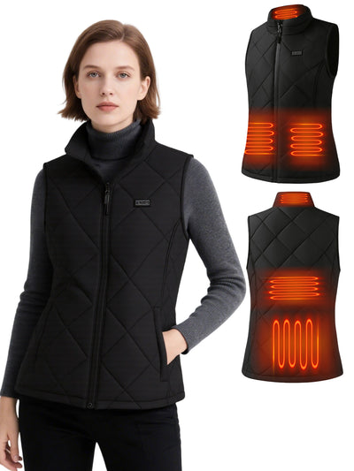 Auxo 5-Zone Heated Vest for Women with Battery Pack Included, Lightweight Windproof Waterproof Winter Warm 3 Heat Settings Electric Sleeveless Top Clothing