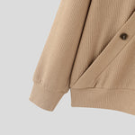 LinkMejor Mens Textured Asymmetrical V-Neck Long-Sleeve Sweater Comfortable Solid Color Casual Fall Winter Top S-5XL