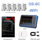 AV TOOLTOP OS-5C Five Channel Oscilloscope 1MHz Bandwidth 3MHz Sampling Rate USB Type-C Portable High Precision Waveform Analyzer WiFi Optional - No Probe OS-5C-WIFI