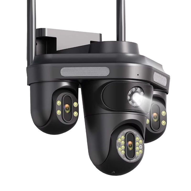 6MP WIFI IP Camera Three Lens 10X Zoom Three Screens WiFi Wireless Outdoor Monitor Security Protection CCTV Video Surveillance