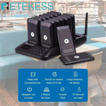 LinkMejor TD157 Restaurant Pager Wireless Calling System 16pcs Coasters Buzzer Beeper Bell Receivers 300m Transmission Rechargeable Battery for Restaurant Bar Cafe Hotel Hospital