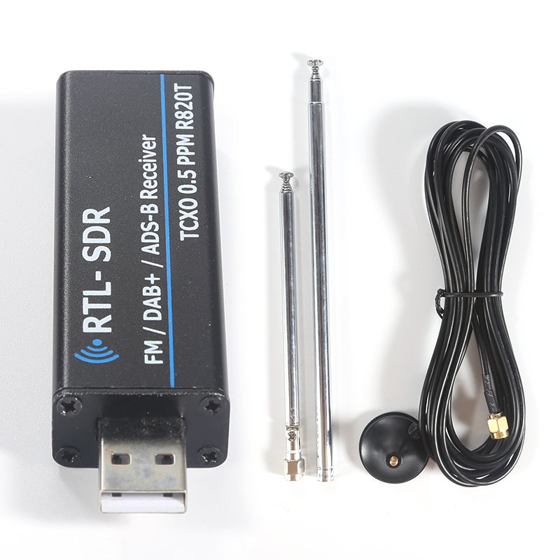 LinkMejor SDR Receiver USB Tuner with RTL2832U+R820T2 Chipset Extensive Operating Frequency 100KHz to 1766MHz Multiple Receiver Modes High Dynamic Range Independent Antenna Inputs for Enhanced Signal Reception