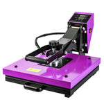 15x15 inches Purple Color Heat Press Machine Digital Control System High Precision Machine Hot Press Machine For T Shirts Printing