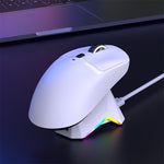 LinkMejor T10 Three-mode Wireless Gaming Mouse with RGB Charging Dock S205 Sensor 12000DPI 1KHz Report Rate 58g Lightweight 6-Keys Programmable Gamer Mice for PC Laptop Computer