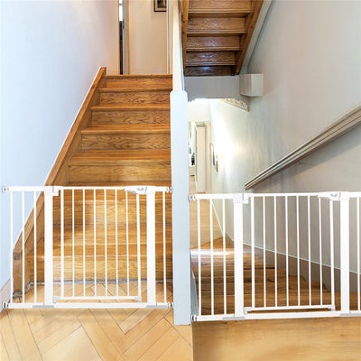 LinkMejor Baby Gate Baby Fences Kids Play Gate Large Pet Gate with Swing Door For Doorway Stairs