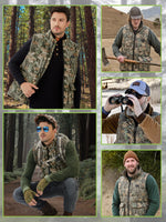 Auxo Heated Outdoors Vest for Men with 10000mAh Power Bank Included, 7 Heating Zones, Lightweight Camo Electric Heated Vest