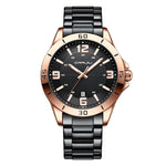 LinkMejor Luxury Men's Business Watches Fashion Stainless Steel Quartz Watches Auto Date Luminous Steel Bracelet Wristwatch