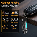 LinkMejor RJ28 LED Mini Waterproof USB-C Rechargeable Flashlight with Clip & Magnetic Metal Conveniently Flashlight Suitable for Hiking Camping