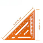 Aluminum Alloy Carpenter Precision Woodworking Triangle Measuring Ruler Rafter Square Measuring Layout Tool Multi-angle Woodworking Scriber Circle Drawing Metric Scale