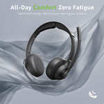 2.4G Wireless Headset bluetooth Headphone 40mm Driver HiFi Sound ENC Mic Call Noise Cancelling 36H Runtime On-ear Headphones with Charging Dock