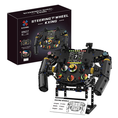 K96217 Formula Racing Steering Wheel Machine Creative MOC Building Block Brick Assembly Kit Toys Kids Christmas Gift