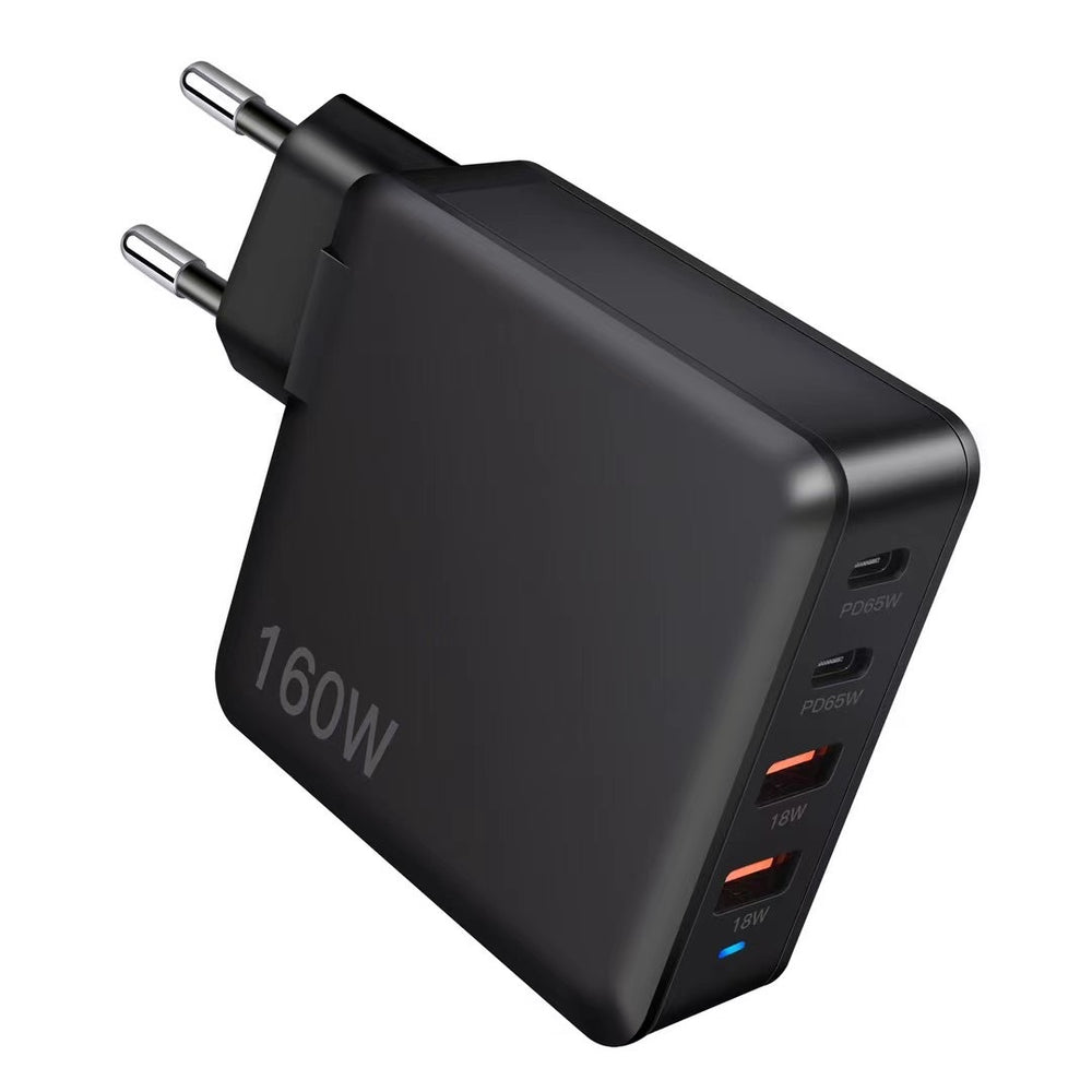 [GaN Tech] PD160W 4-Port USB PD Charger 2USB-A+2USB-C PD Fast Charging Wall Charger Adapter EU Plug US Plug for iPhone 16 16 Pro 15 14 13 Pro Max for Huawei Pura 80 Ultra for XIAOMI for SAMSUNG