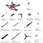 LinkMejor Mario Mini4 Pro 183mm 4 Inch 4S RC FPV Racing Drone NO VTX NO Camera Compatible with DJI O4 Pro Air Unit