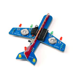 LinkMejor Airplane Model DIY Kit NE555 CD4017 Circuit Multi-Color Lights Compact Design Battery Powered Electronics Soldering Practice