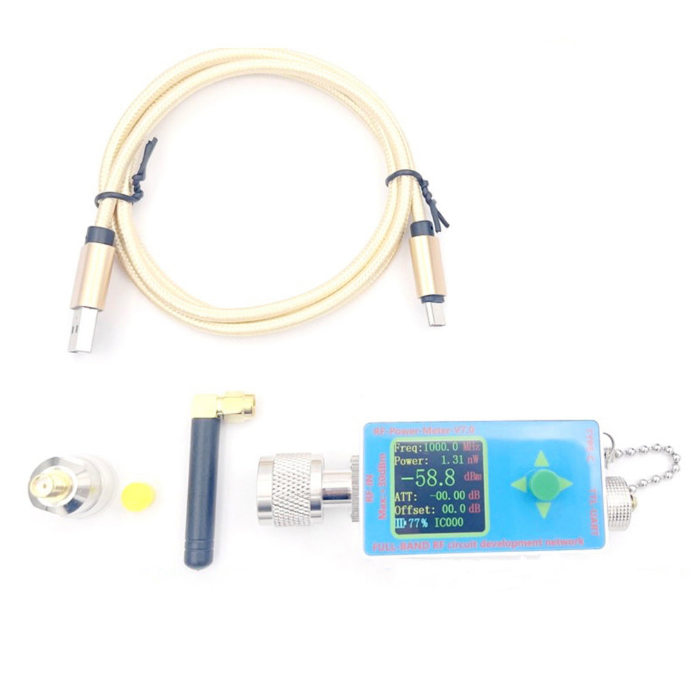 100K-10GHZ RF Power Meter V7 TYPE-C USB Communication Data Power TTL Serial Communication Software for Ham Radio Amplifier