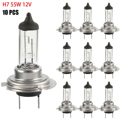 10PCS H7 55W 12V Bulb Headlight Halogen Lamp Car HeadLight Bulbs Car Halogen Headlight Bulb Super Warm White Light Replacement Bulbs