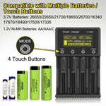 Lii M4S Smart Battery Charger 4 Slot Fast Charging 4 Touch Control Multi Working Modes Rechargeable Battery with LCD Display