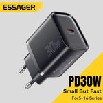 LinkMejor ES-CD52 30W 1-Port USB PD Charger USB-C PD3.0 QC3.0 FCP SCP BC1.2 iP2.4A Fast Charging Wall Charger Adapter EU Plug for iPhone 16 16 Pro 15 14 13 Pro Max for Huawei Pura 80 Ultra for Xiaomi MIX Flip 2