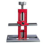 LinkMejor Upgrade Cabinet Door Mounting Jig with Detachable Seat Aluminium Alloy Metrick Imperial Scale Installation Positioner Cabinet Hardware Jig