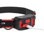 LinkMejor LED Headlight with Red Strobe Warning USB Rechargeable Headlight Red Light Floodlight Perfect for Riding and Working Head Lamp